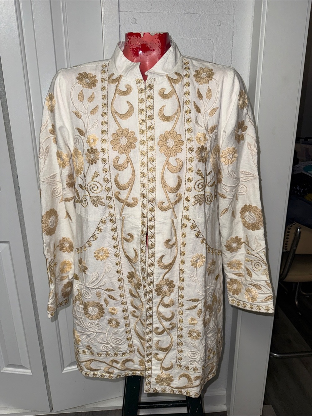 Soft Surroundings embroidered coat jacket